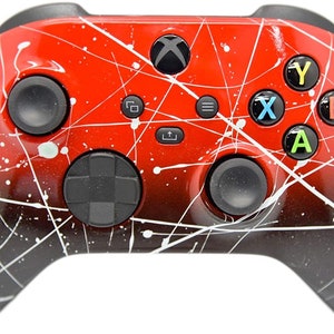 Red & Black Fade Hand Airbrushed Wireless Xbox Series X/S + Xbox One Custom Controller