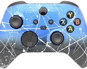 Aerógrafo azul y negro aerógrafo Fade Wireless Xbox Series X/S + Xbox One Custom Controller