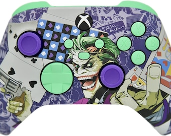 Crazy Cards W / Green Mint Inserta el mando personalizado inalámbrico Xbox Series X / S y Xbox One