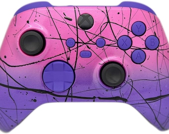 Pink & Purple W/Purple Inserts Hand Airbrushed Fade Wireless Xbox Series X/S + Xbox One Custom Controller