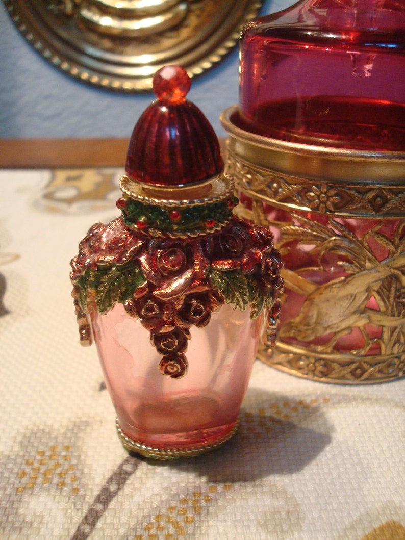 Vintage RED PERFUME BOTTLES 2 Large unbranded w/ Etsy