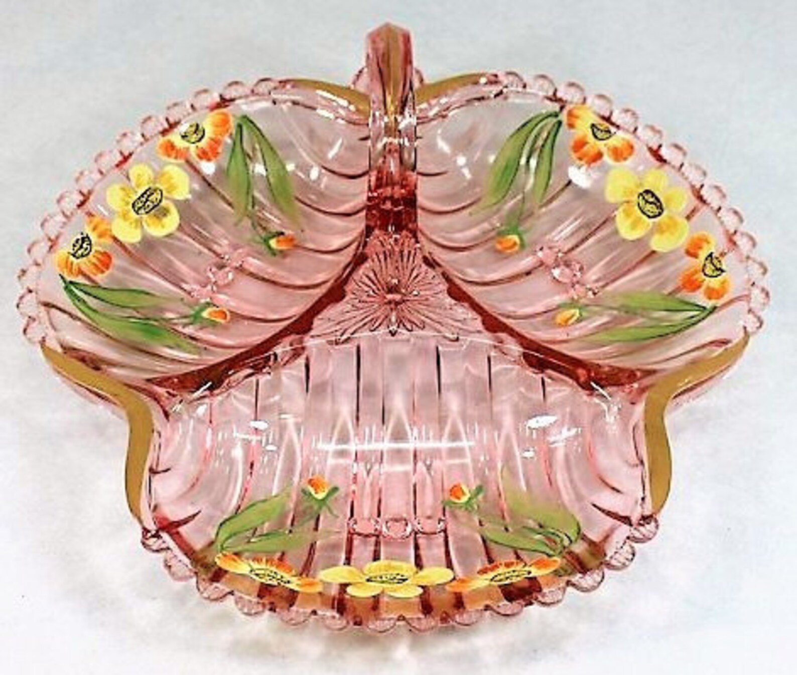 Vintage PINK CANDY DISH Pretty Pink Handpainted Etsy