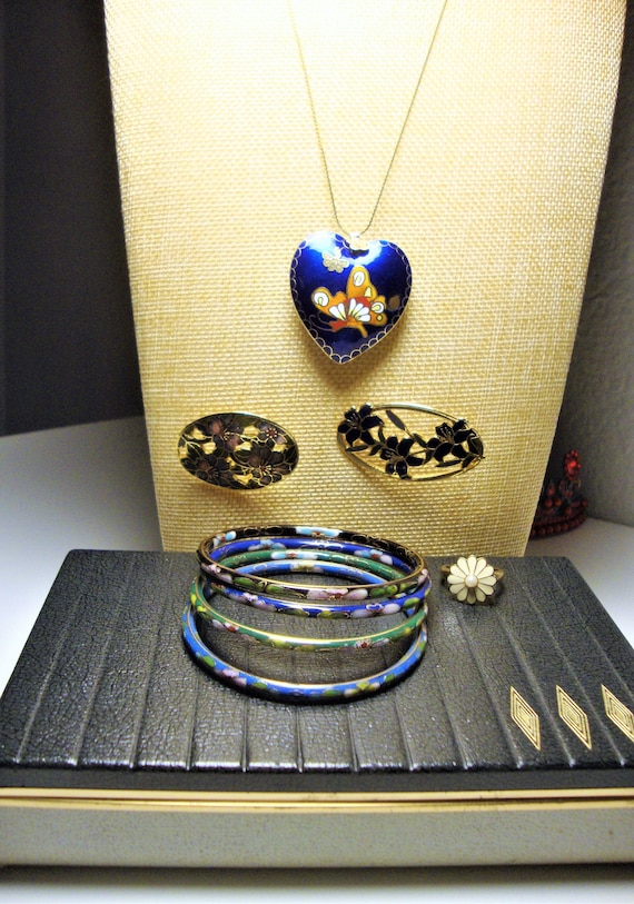 Vintage CLOISONNE JEWELRY BOX Collection Cloisonne Jewelry