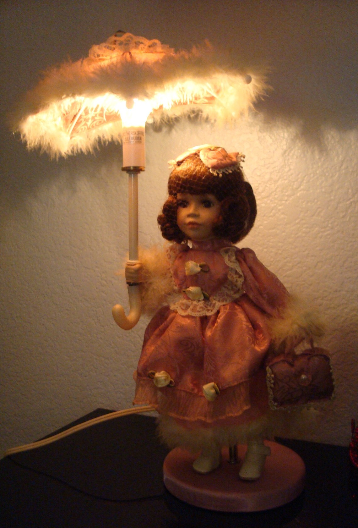 Vintage PORCELAIN DOLL LAMP Porcelain Doll Lamp W/ Pink Etsy