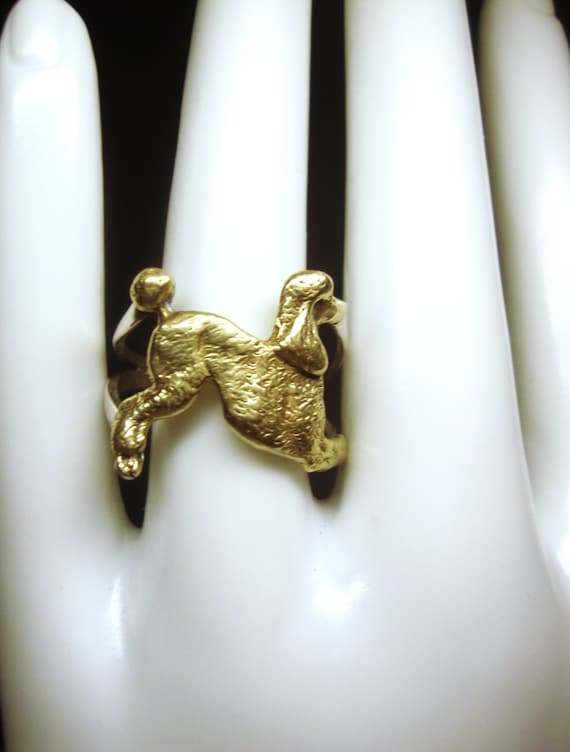 Vintage HANDCRAFTED POODLE RING - Unique Handcraft