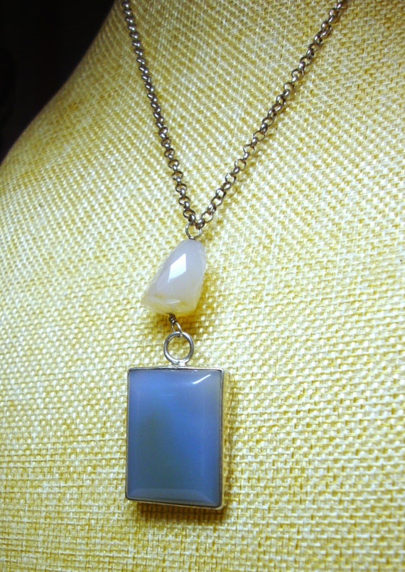 Vintage QUARTZ & TOURMALINE NECKLACE - Rose Quart… - image 2