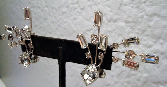 Vintage ATOMIC RHINESTONE EARRINGS - Atomic Desig… - image 6