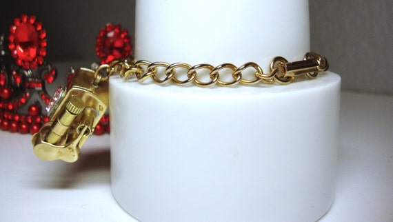 Vintage LIGHTER CHARM BRACELET - Miniature Golden… - image 7