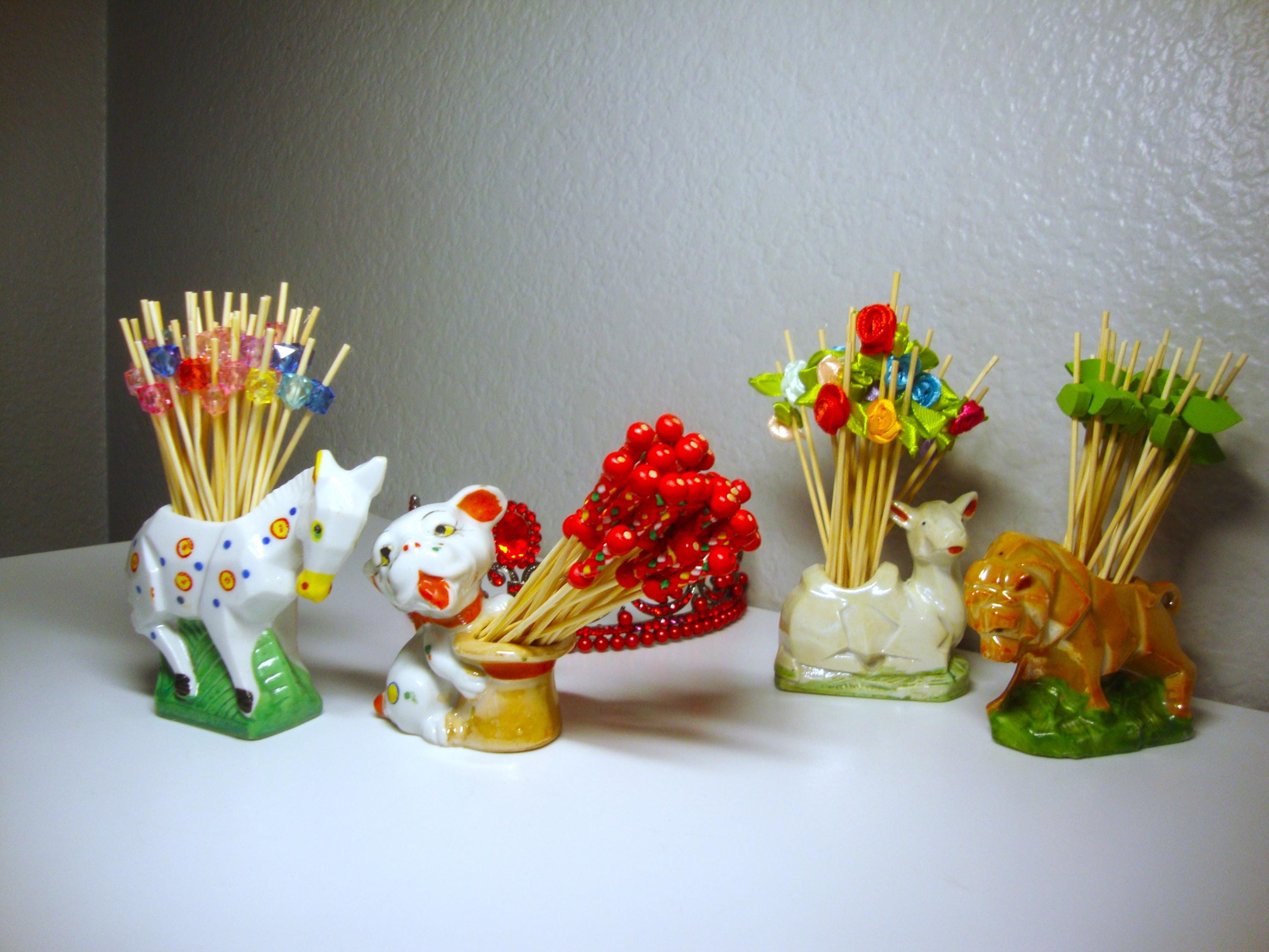 Vintage Toothpick HOLDERS & PICKS – Choice Porcelain Fruit