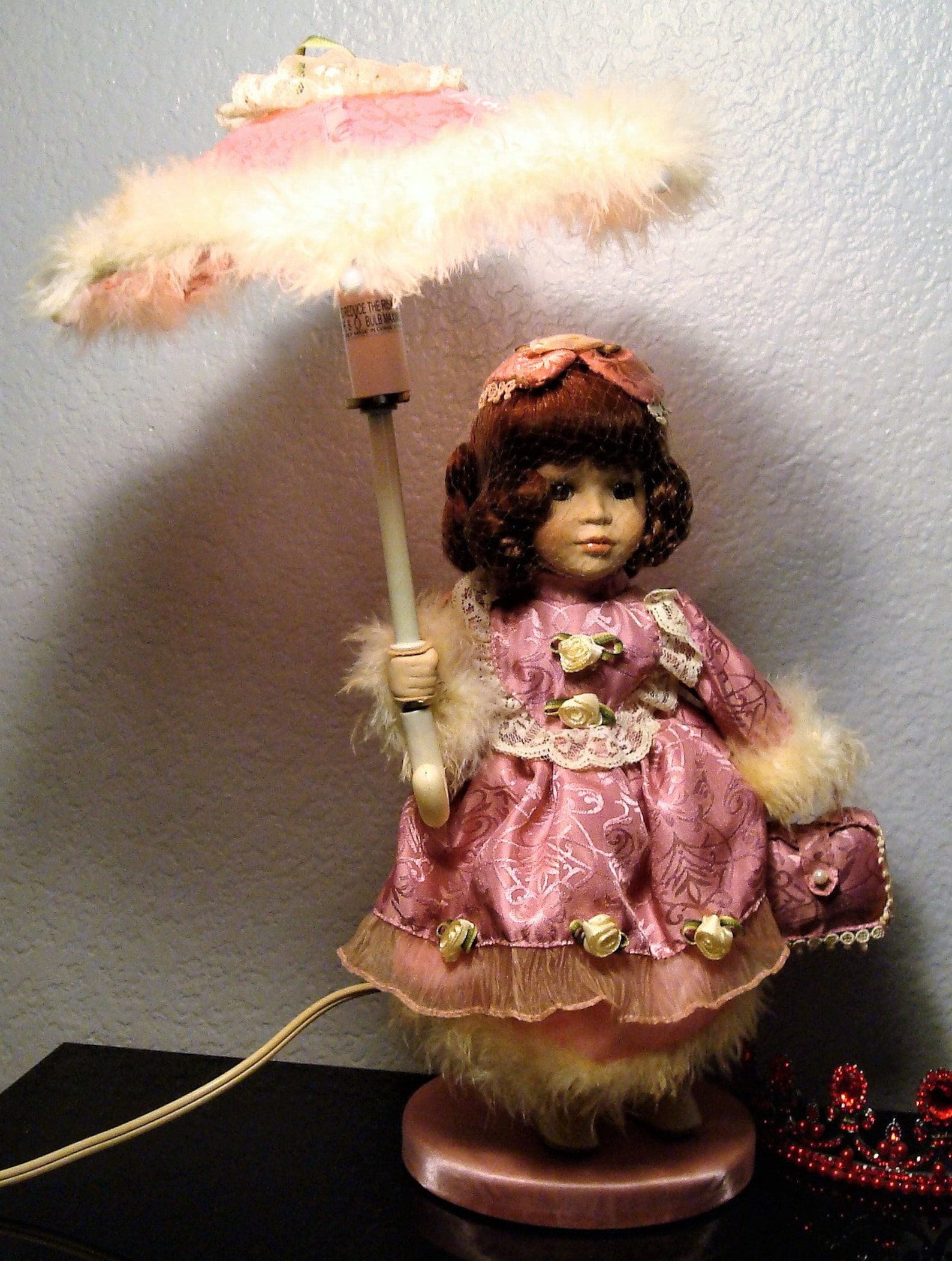 Vintage PORCELAIN DOLL LAMP Porcelain Doll Lamp W/ Pink Etsy