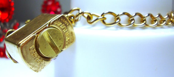Vintage LIGHTER CHARM BRACELET - Miniature Golden… - image 8