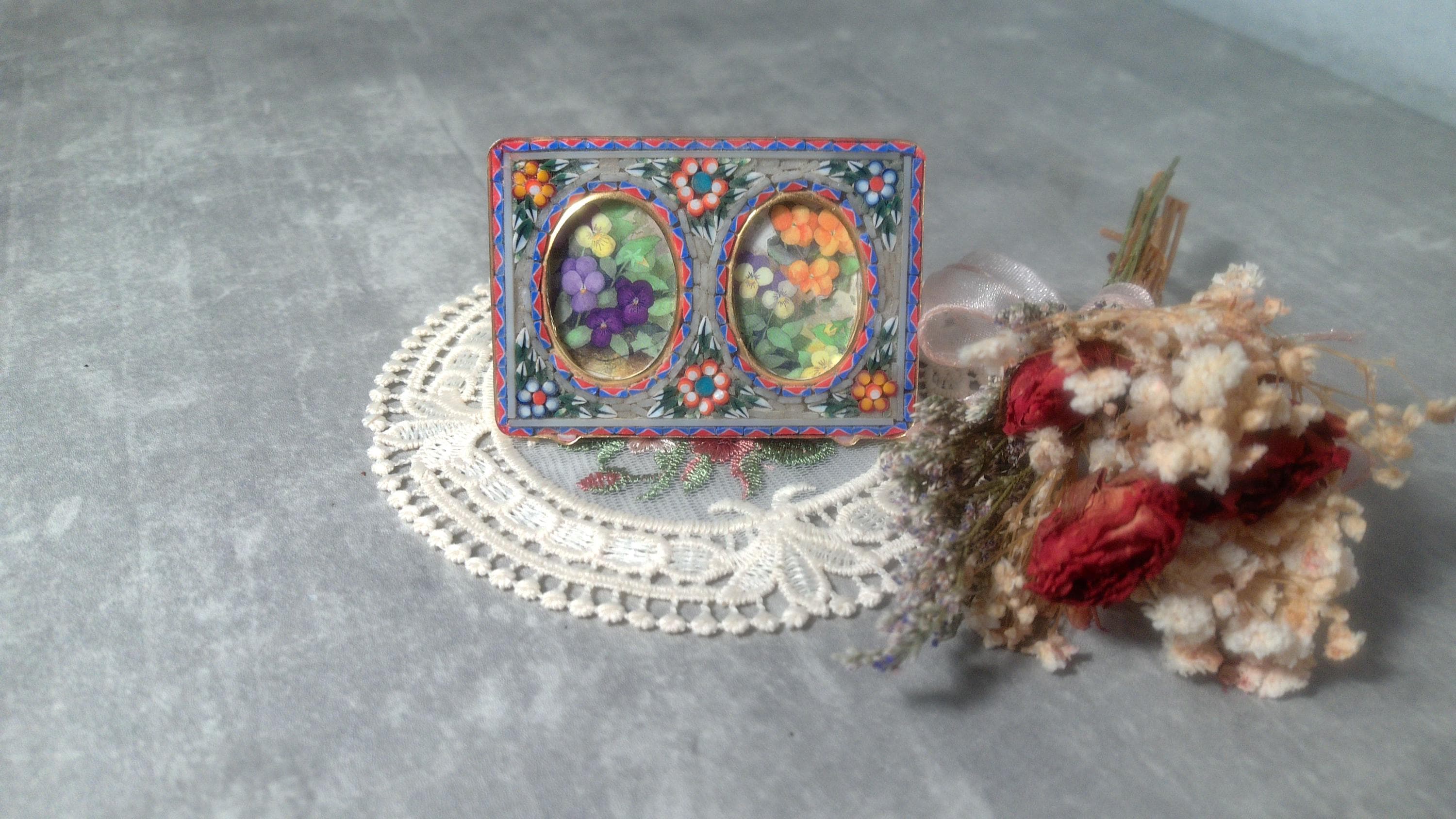 Vintage Italian Micro Mosaic Frame - Etsy