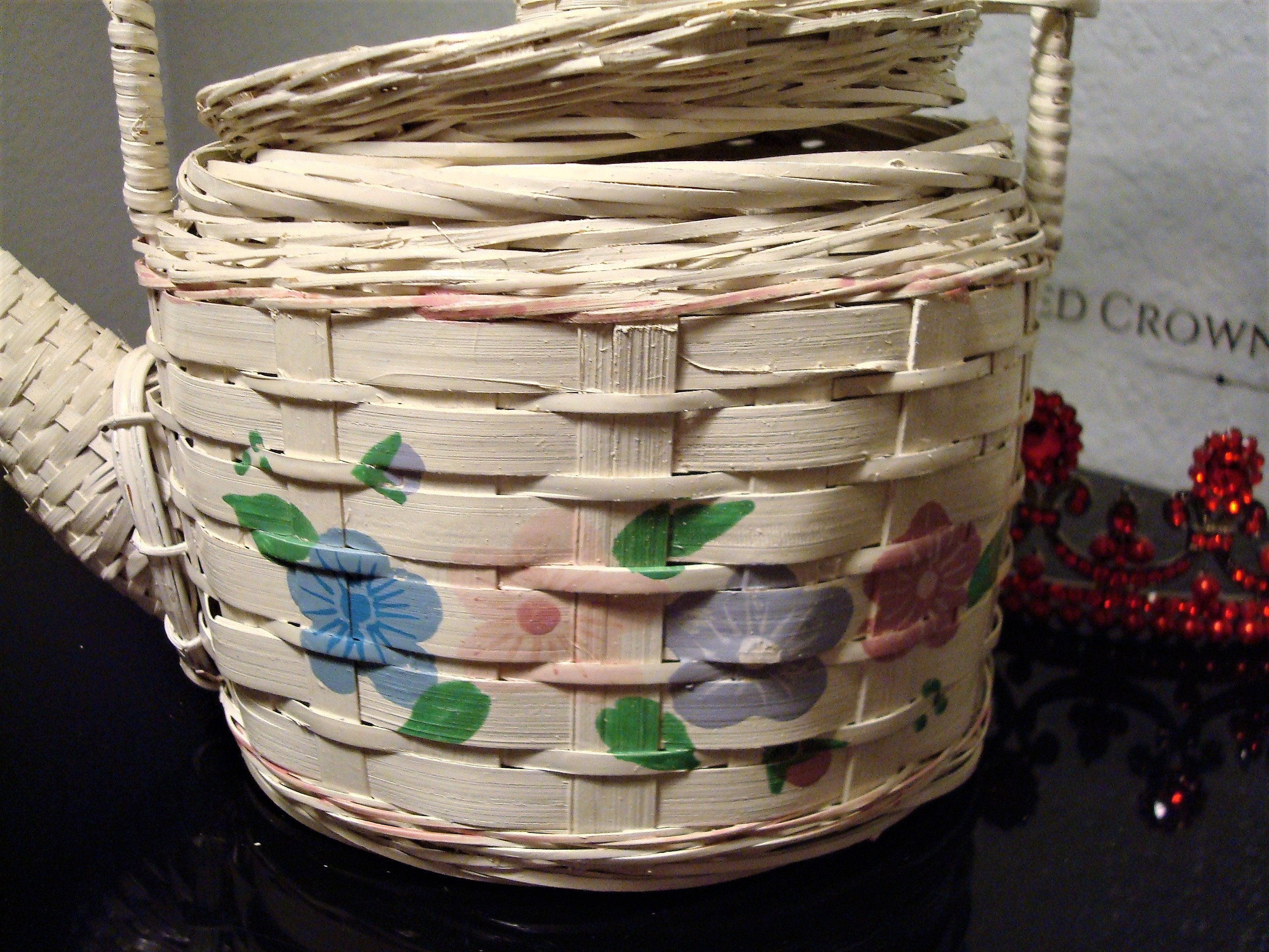 Vintage WICKER TEAPOT HANDBAG White Wicker Teapot Handbag Etsy