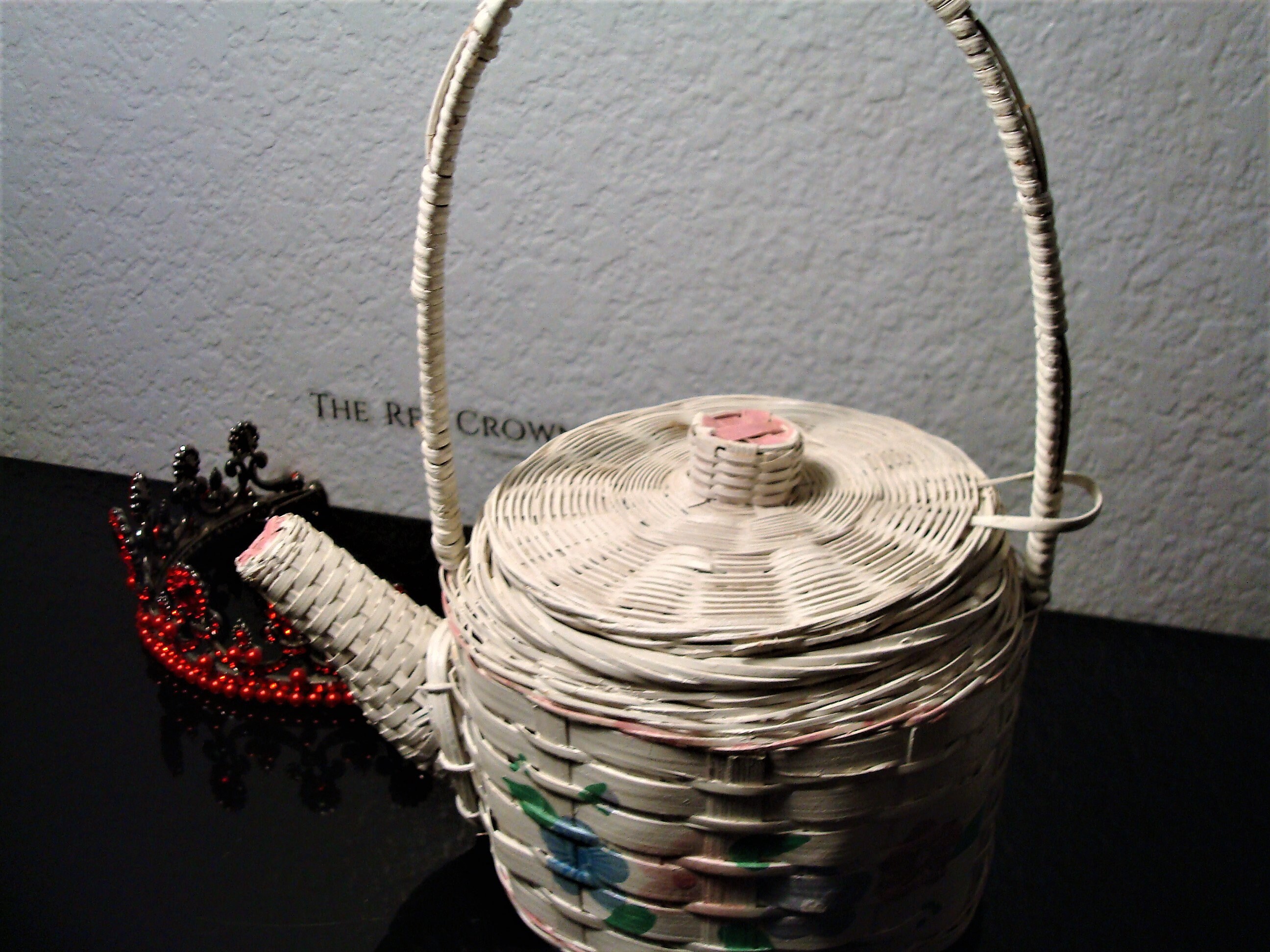 Vintage WICKER TEAPOT HANDBAG White Wicker Teapot Handbag Etsy