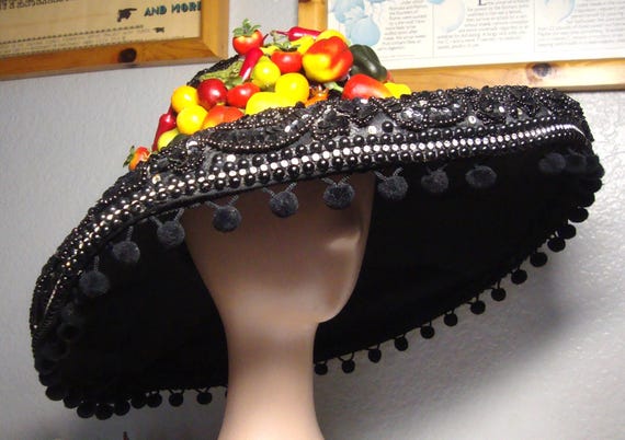 Vintage Fruit & Sequin Cocktail Hat - Mr. Song Millinery - Etsy display picture 3