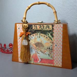 Vintage Wooden Decoupage Purse - Etsy