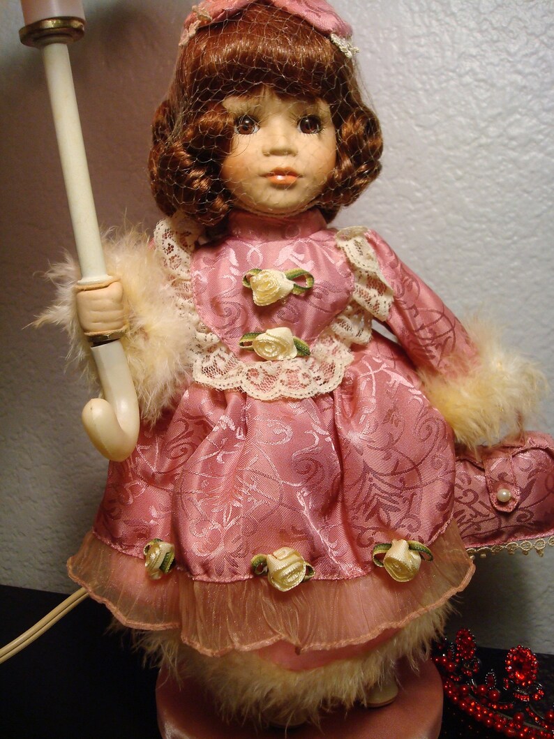 Vintage PORCELAIN DOLL LAMP Porcelain Doll Lamp W/ Pink Etsy