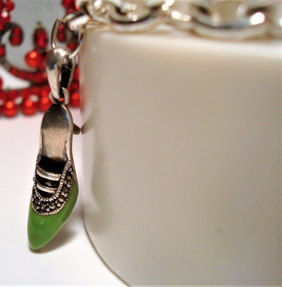 Miriam Haskell Charm Bracelet: Silvertone Locket,… - image 5