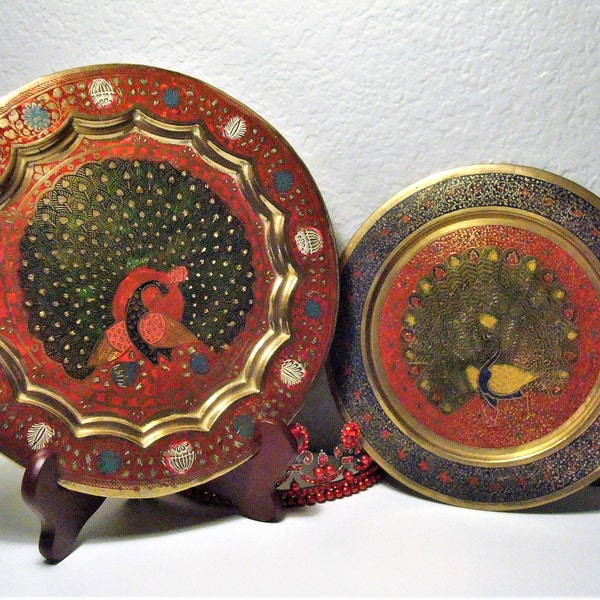 Brass Peacock Plate Etsy