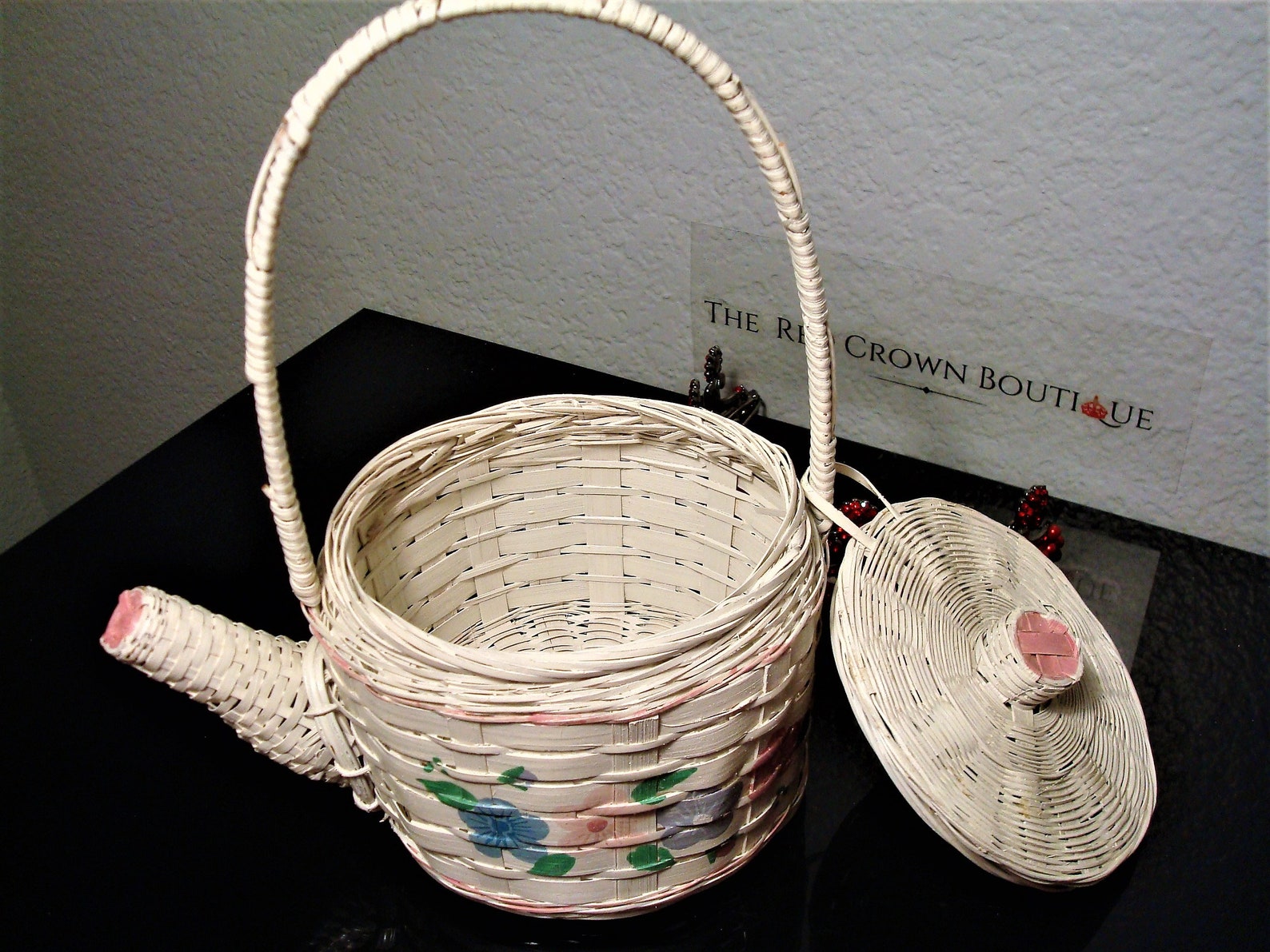 Vintage WICKER TEAPOT HANDBAG White Wicker Teapot Handbag Etsy