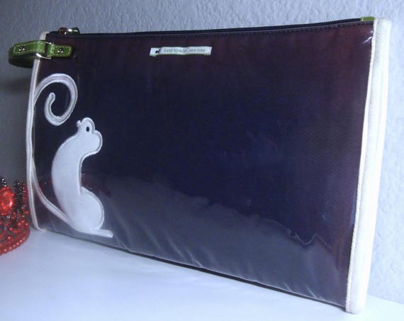 Vintage Kate Spade Monkey Clutch: Canvas Ombre Vinyl, Green