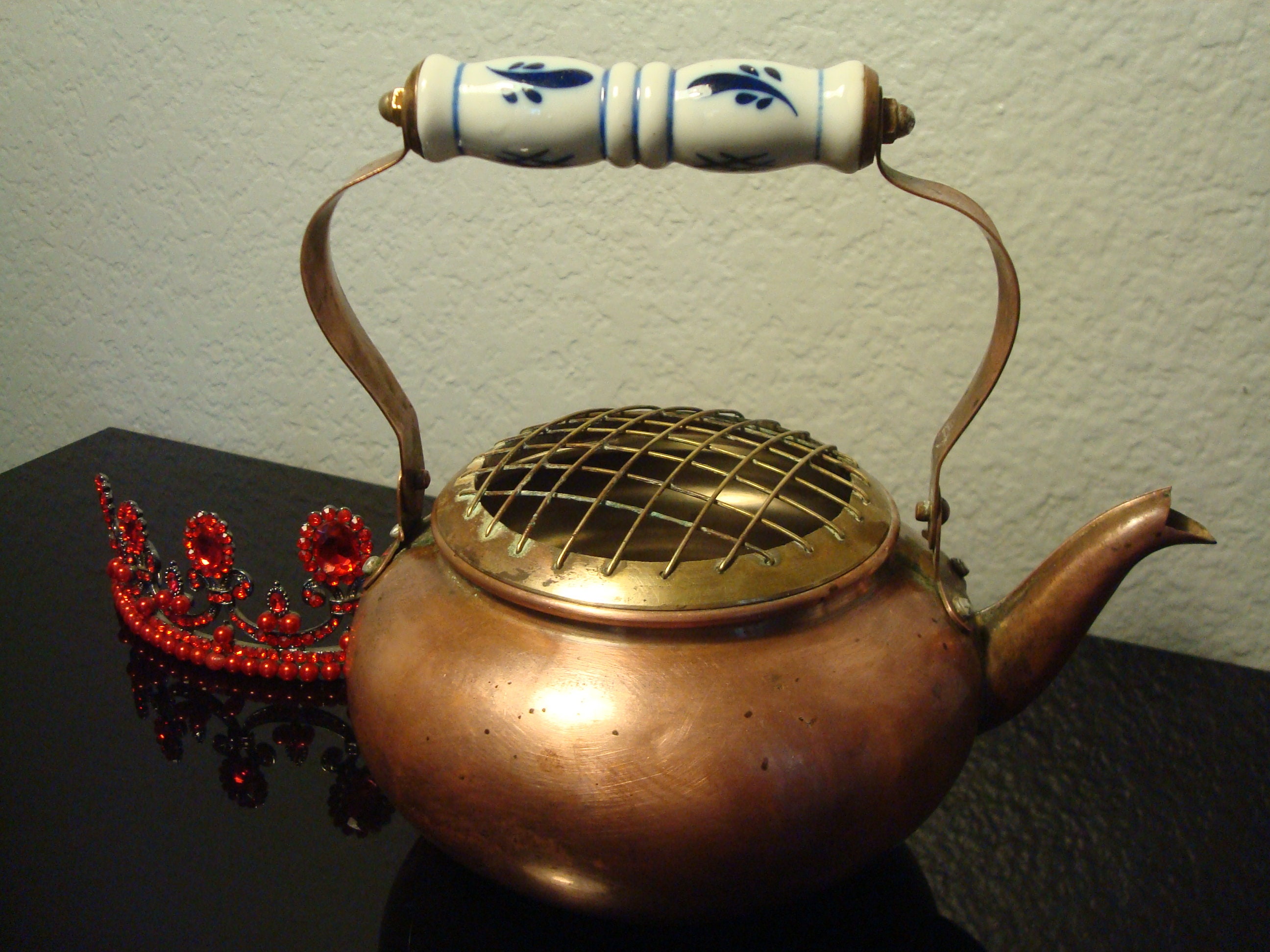 Vintage COPPER TEAPOT VASE Copper Teapot Vase With Flower Etsy