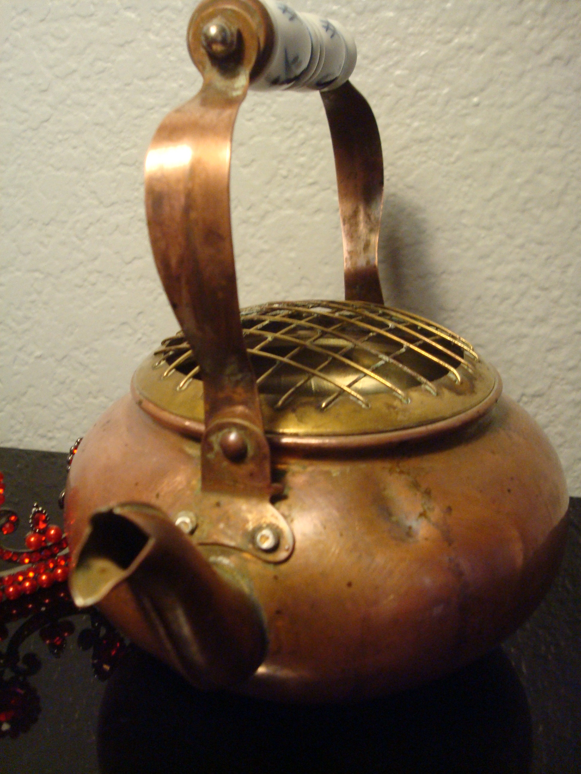 Vintage COPPER TEAPOT VASE Copper Teapot Vase With Flower Etsy