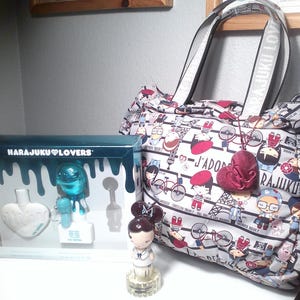 HARAJUKU LOVERS BUNDLE - J&#39;Adore Harajuku Lovers Large Tote Bag - Harajuku Lovers Music Perfume 1 Oz - Harajuku Lovers Lil&#39; Angel Gift Set