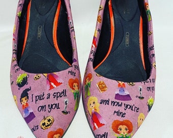 Hocus Pocus Heels, I Put a Spell on You Shoes, Halloween Heels, Fall Flats, Witch Shoes