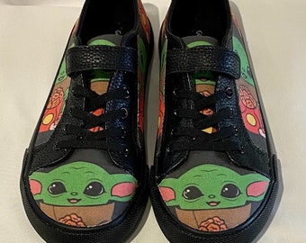 Grogu Cotton Sneakers, Baby Yoda Star Wars Shoes