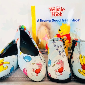 Winnie-the-Pooh Shoes, Mommy and Me Shoes, Disney Flats, Bear Heels, Holiday Gifts, Birthday