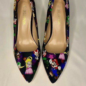 Super Mario Heels, Nintendo Heels, Super Mario Bros, Nintendo Schuhe, Nintendo Heels, Bowser Schuh, Luigi und Mario Wohnung, Prinzessin Peach Wohnung