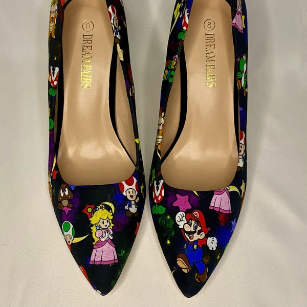 Super Mario Heels, Nintendo Heels, Super Mario Bros, Nintendo Shoes, Nintendo Heels, Bowser Shoe, Luigi and Mario Flat, Princess Peach Flats