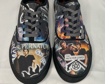 Zapatillas Supernaturales, Winchester, Sam y Dean, Castiel, Arte de Fan
