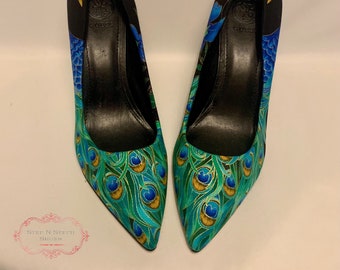 Cocky, Peacock Shoes, Bird Heels, Animal Flats, Holiday Gifts, Birthday