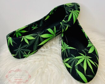 It’s Organic, Marijuana Shoes, Weed Flats, Marijuana Heels, Holiday Gifts, Birthday
