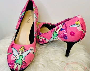 Tinker Bell Heels, Disney Shoes, Animated Flats, Holiday Gifts, Birthday
