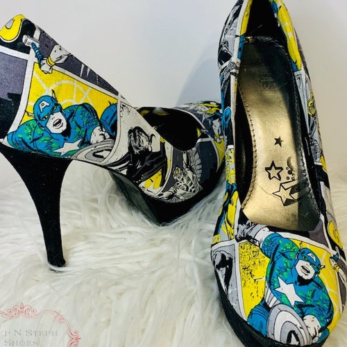 Comic Marvel Superhero Shoes Marvel Heels, Comic Book Shoes
