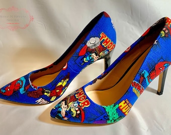 Marvel Heels, Comic Book Shoes, Spider-Man heels, Thor, Hulk Shoes, The  Avengers, Iron Man Flats, Superhero Flats, Holiday Gifts, Birthday