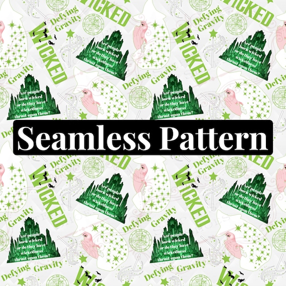 Wicked the Musical Seamless Pattern, Good Witch Design (PNG, JPG, PDF)
