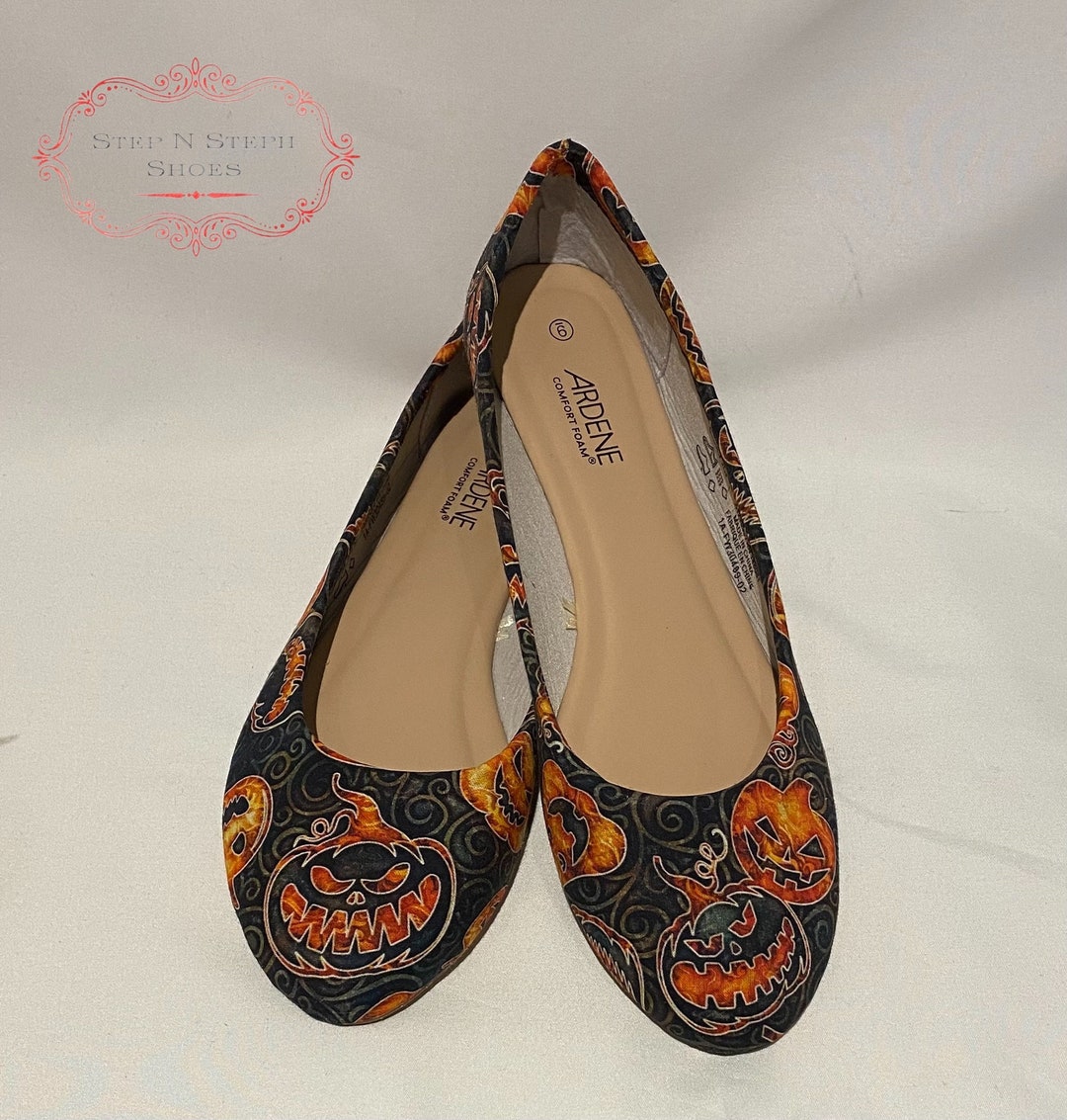 Trickortreat Shoes Halloween Heels Witch Shoes Pumpkin Etsy