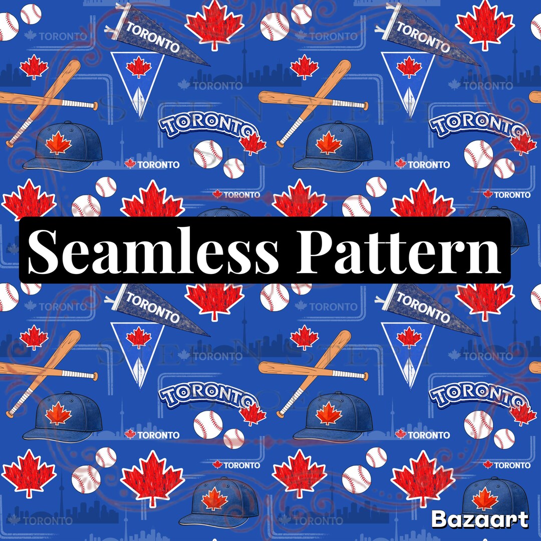 Toronto Pattern Toronto Baseball Seamless Pattern (digital Download) - Etsy