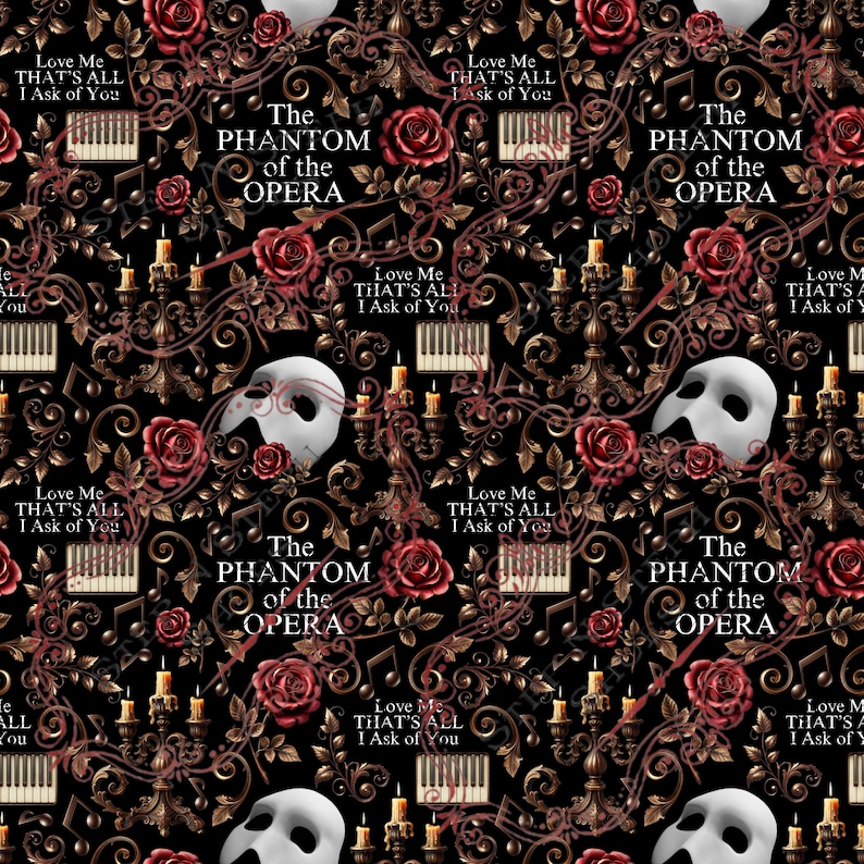 Phantom of the Opera Seamless Pattern (digital Download) - Etsy