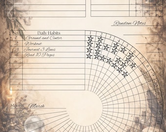 Witchy Habit Tracker, Circular Planner, New Year New Witch (PDF Pattern)