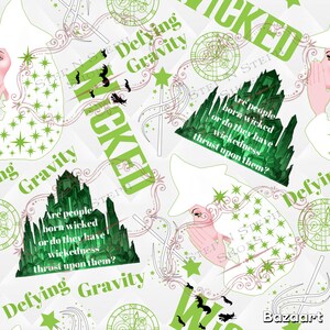 Wicked the Musical Seamless Pattern, Good Witch Design (PNG, JPG, PDF) image 2