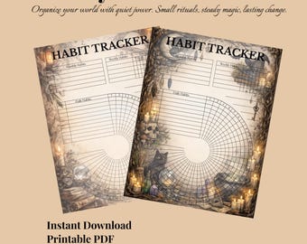 Witchy Habit Tracker Printable, Circular Design (PDF Format)