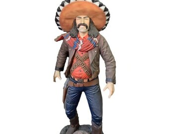 Cowboy With Sombrero Life Size Statue