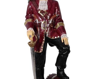Pirate Captain Morgan With Barrel Life Size Statue