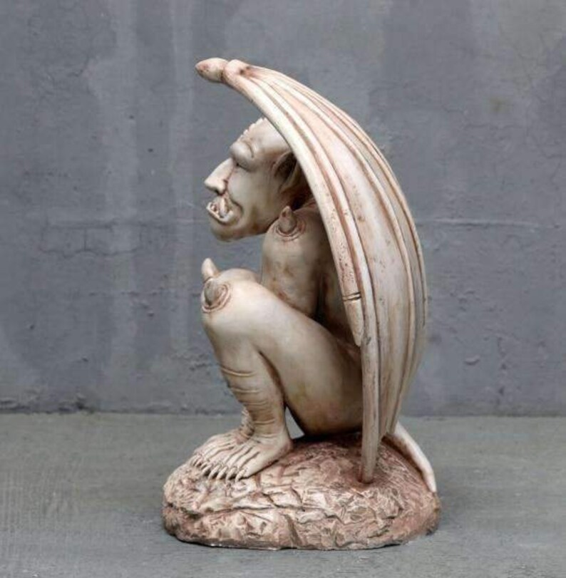Stone Gargoyle Life Size Statue Etsy
