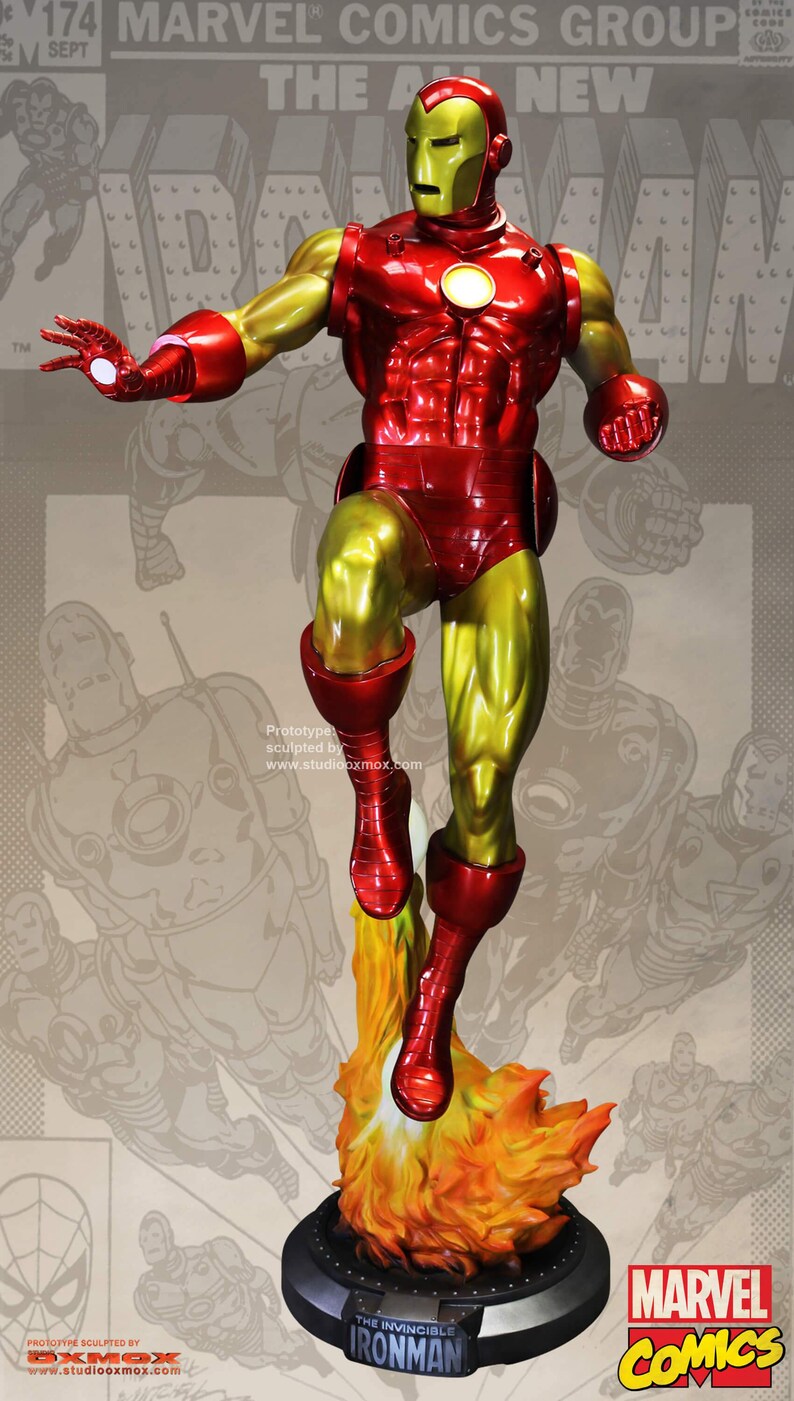 Classic Iron Man Life Size Statue Marvel Disney Limited Etsy